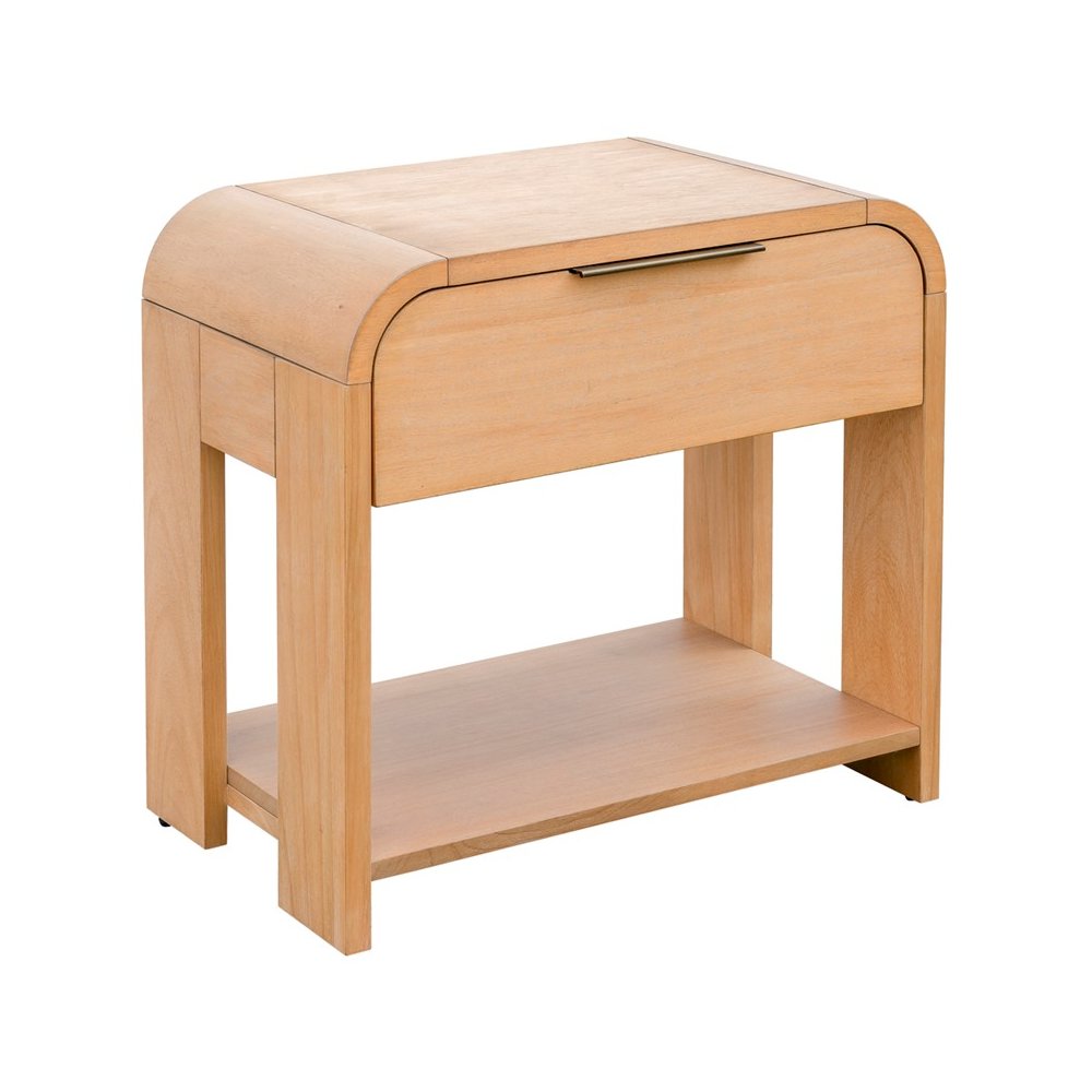 Modern One Drawer Waterfall Nightstand