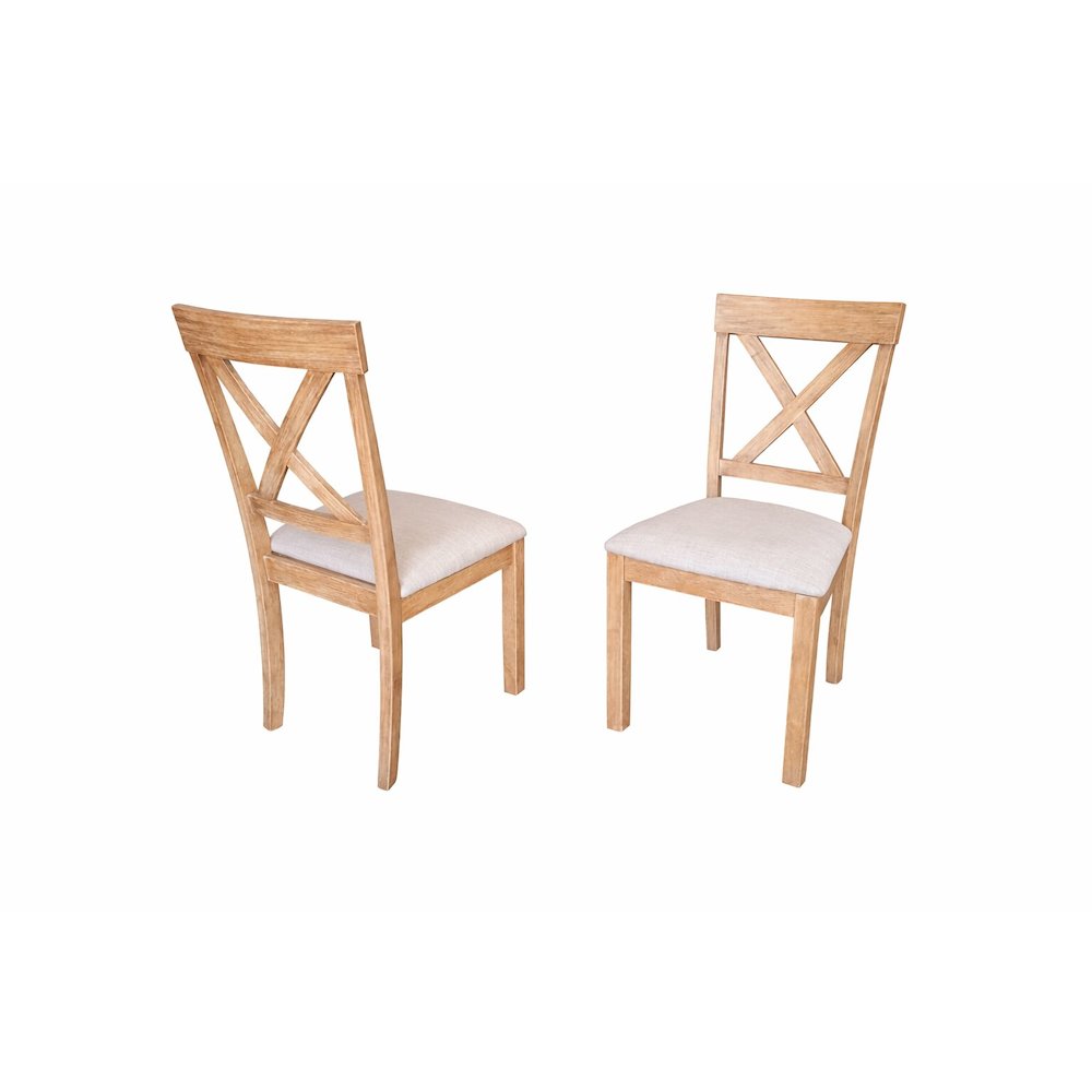 Best Master Furniture Janet 20" Wood Dining Chair in Driftwood (Set of 2)
