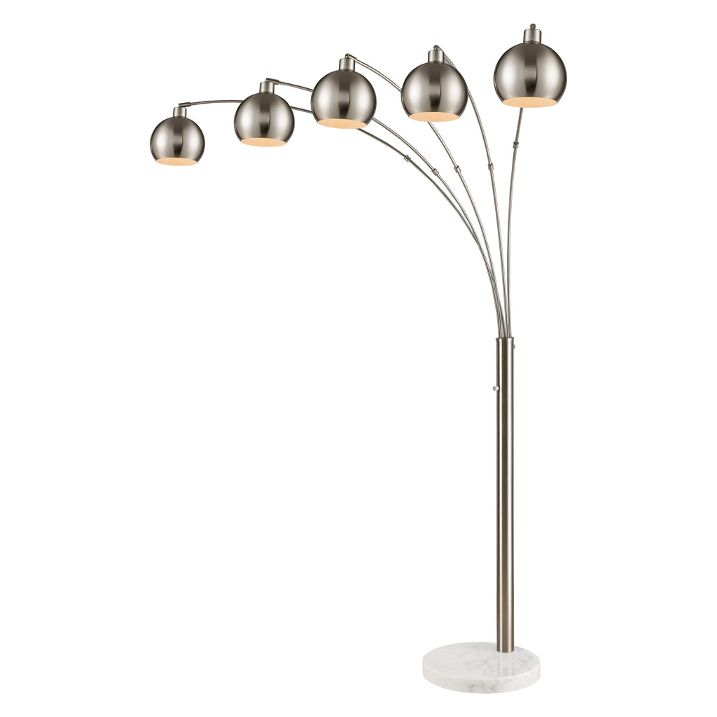 Peterborough 85.5'' High 5-Light Floor Lamp - Polished Nickel