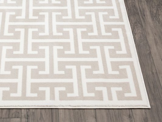 Beige Cream Geometric H Pattern