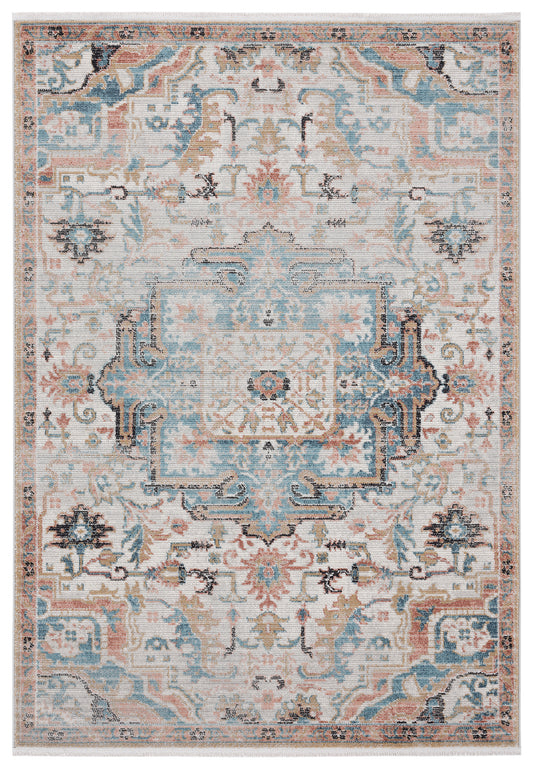 Beige Faded Blue Medallion