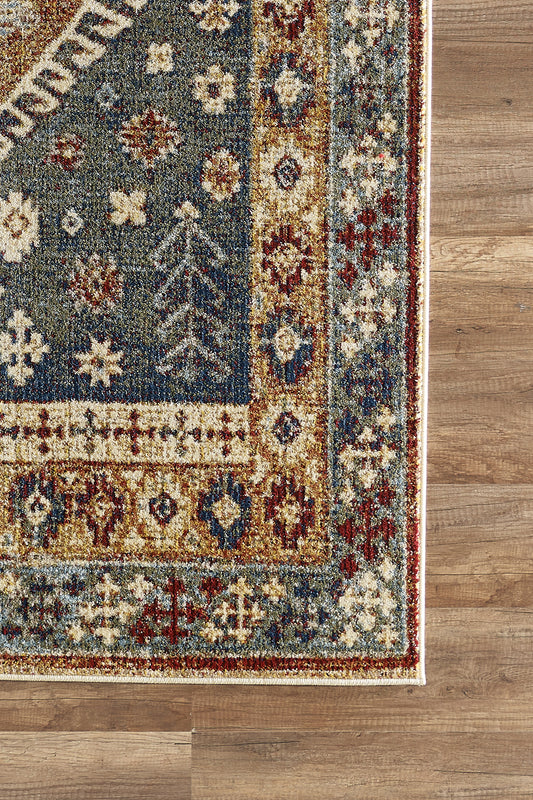 Southwest Tribal Medallion Blue Yellow