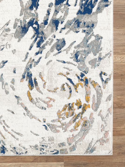 Contemporary Swirl Light Blue and Burnt Orange