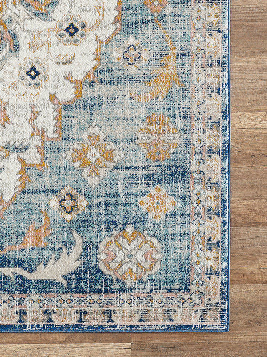 Traditional Medallion Blue and Orange