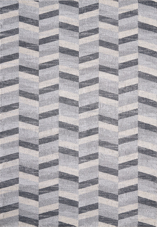 Beige Grey Chevron Geometric Modern