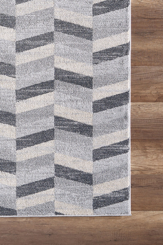 Beige Grey Chevron Geometric Modern