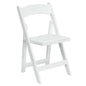 HERCULES Series White Wood Folding Chair with Vinyl Padded Seat
