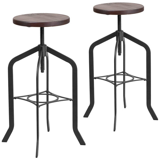 2 Pk. 30'' Barstool with Swivel Lift Wood Seat