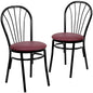 2 Pk. HERCULES Series Fan Back Metal Chair - Burgundy Vinyl Seat