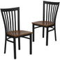 2 Pk. Black School House Back Metal Restaurant Chair - Cherry Wood Seat