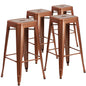4 Pk. 30'' High Backless Copper Indoor-Outdoor Barstool