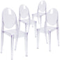 4 Pk. Ghost Side Chair in Transparent Crystal
