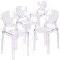 4 Pk. Ghost Chair in Transparent Crystal with Tear Back
