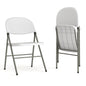 HERCULES Series White Plastic Folding Chairs | Set of 2 Lightweight Folding Chairs with Gray Frame
