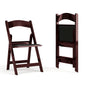 2 Pack HERCULES Series 1000 lb. Capacity Red Mahogany Resin Folding Chair with Black Vinyl Padded Seat