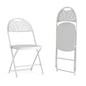 2 Pack 650 lb. Capacity White Plastic Fan Back Folding Chair