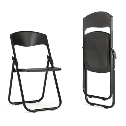 2 Pack 500 lb. Capacity Heavy Duty Black Plastic Folding Chair