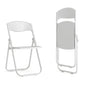 2 Pack 500 lb. Capacity Heavy Duty White Plastic Folding Chair