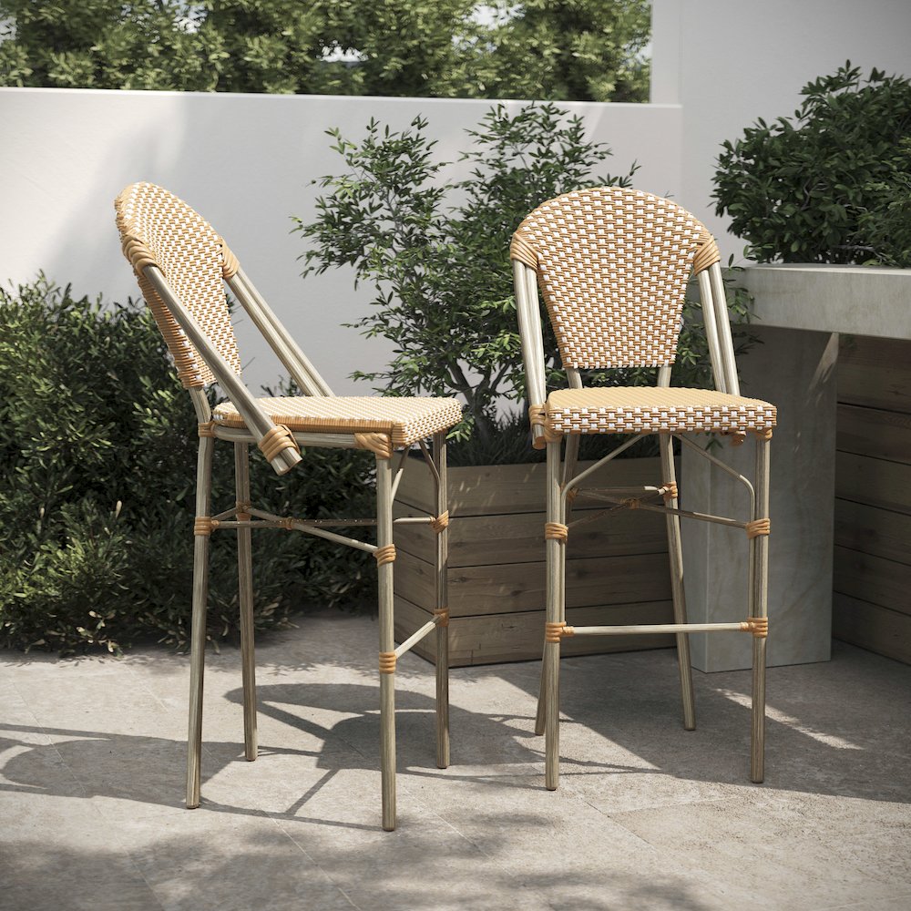 2PK Natural/White, Paris Stool