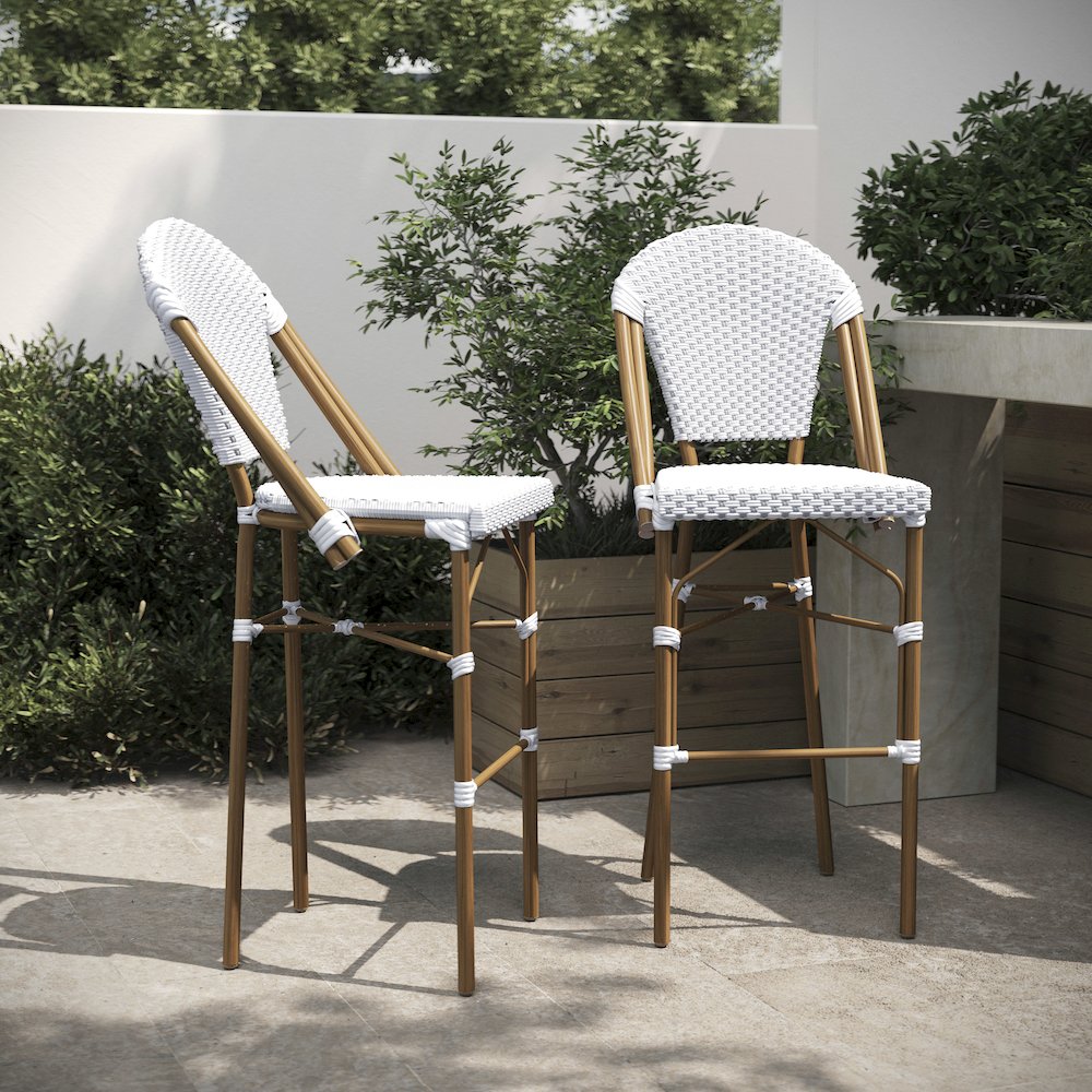 2PK White/Gray, Paris Stool