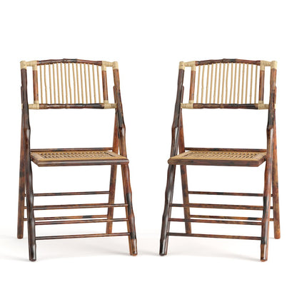 Bamboo Folding Chairs | Set of 2 Bamboo Wood Folding Chairs