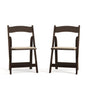 2 Pack Fruitwood Wood Folding Chair with Vinyl Padded Seat