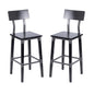 Jackson 2 Pack Commercial Grade Rustic Black Industrial Wood Dining Barstool