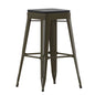 Modern Industrial Metal Bar Stool with Poly Resin Seat, Set of 4