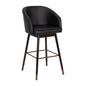 30" Mid-Back Barstoo, Black with Muted Bronze Accents