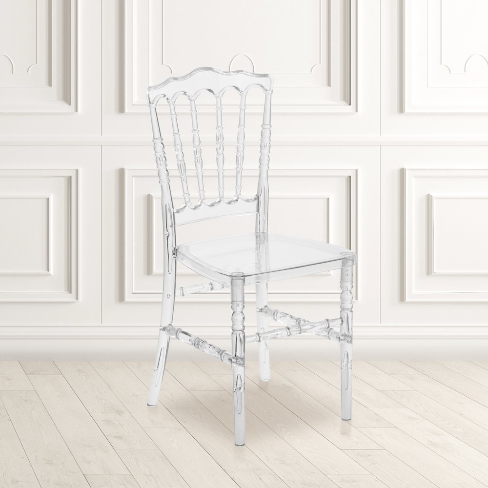 Elegance Crystal Ice Napoleon Stacking Chair