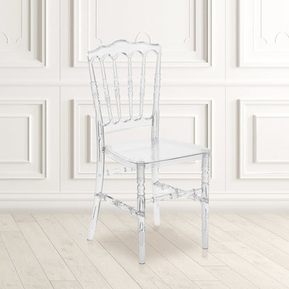 Elegance Crystal Ice Napoleon Stacking Chair