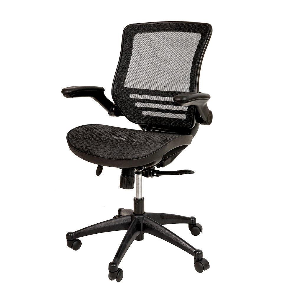 Mid-Back Black Mesh Executive Swivel Office Chair with Black Frame
