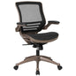Mid-Back Black Mesh Executive Swivel Office Chair with Melrose Gold Frame