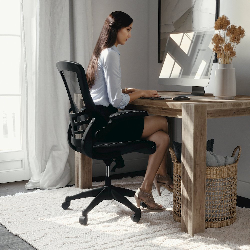 Desk Chair with Wheels | Swivel Chair with Mid-Back