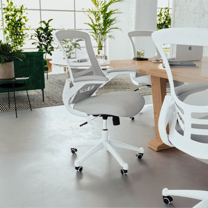 Mid-Back Light Gray Mesh Swivel Ergonomic Task Office Chair