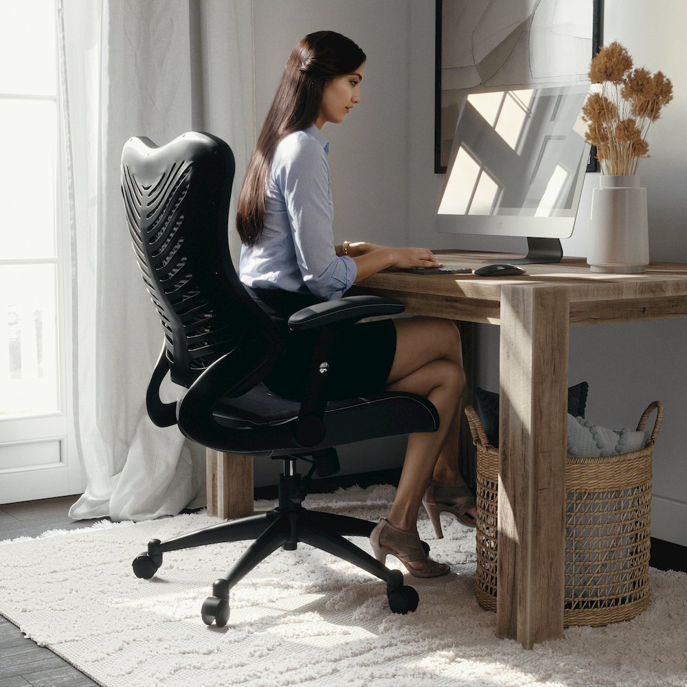 High Back Designer Black Mesh Executive Swivel Office Chair with Adjustable Arms