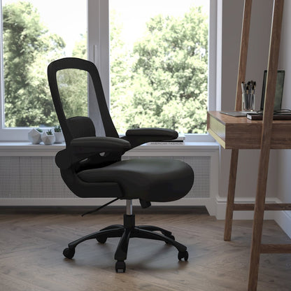 500 lb. Rated Black Mesh/Executive Office Chair with Adjustable Lumbar