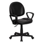 Mid-Back Black Swivel Task Office Chair with Back Depth Adjustment and Arms