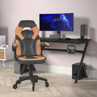 X10 Gaming Chair Racing Office Computer Chair, Orange/Black LeatherSoft