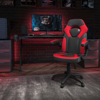 X10 Gaming Chair Racing Office Computer Swivel Chair, Red/Black LeatherSoft