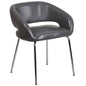 Contemporary Gray LeatherSoft Side Reception Chair