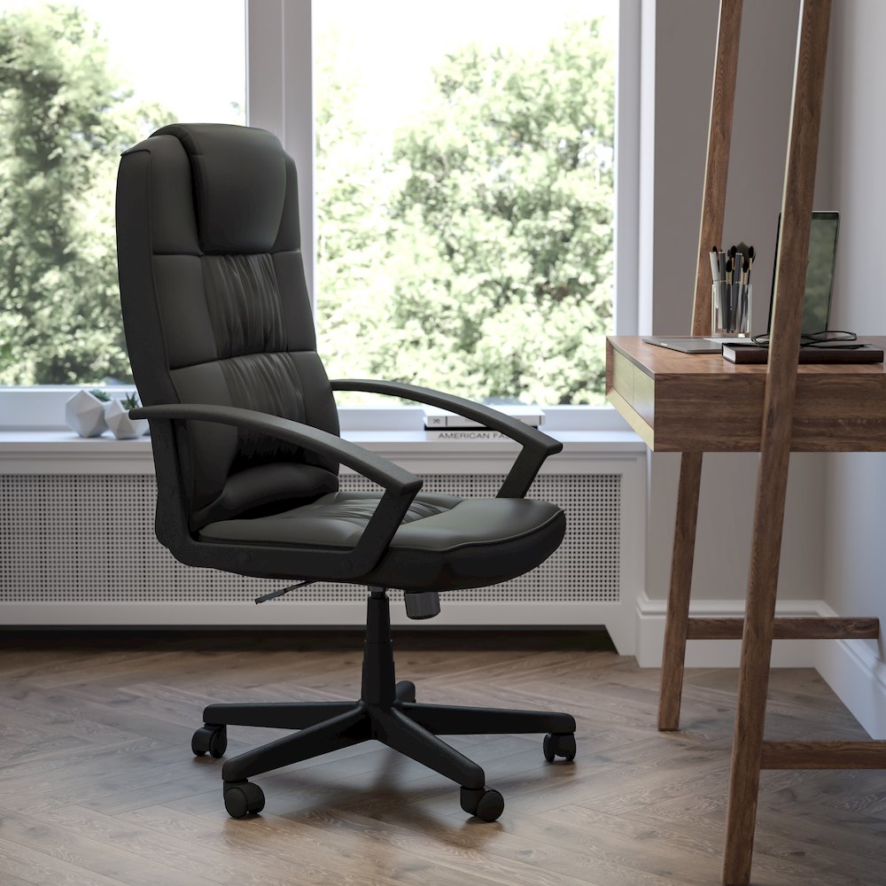 Flash Fundamentals High Back Black Task Office Chair with Arms