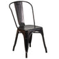 Commercial Grade Black-Antique Gold Metal Indoor-Outdoor Stackable Chair