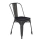 Black-Antique Gold Metal Indoor-Stackable Chair with Black Poly Resin Wood Seat
