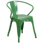 Commercial Grade Green Metal Indoor-Outdoor Chair with Arms