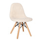 Kid's Padded Armless Faux Shearling Accent Chair in Off-White