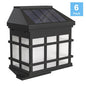 Holder 6 Pack Wall Mount LED Solar Lights - Weather Resistant Black