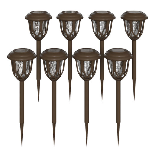 8 Pack Brown Tulip Design LED Solar Lights Weather Resistant