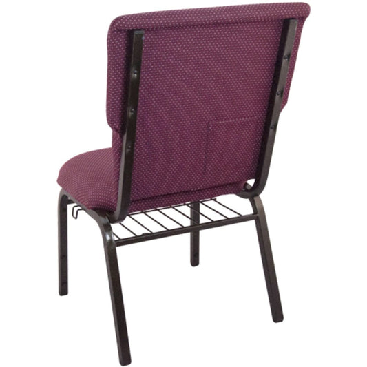 Burgundy Pattern Discount Church Chair - 21 in. Wide