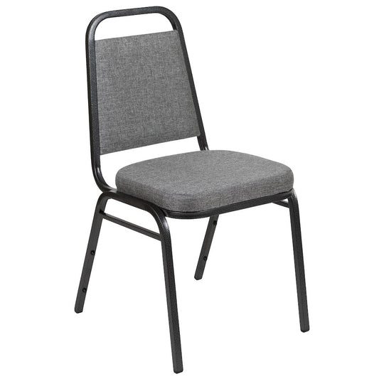 Back Stacking Banquet Chair with 2.5" Thick Seat in Gray Fabric